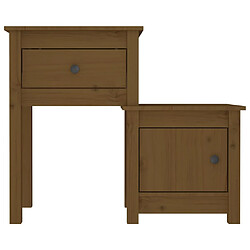 Acheter Decoshop26 Lot de 2 chevets avec tiroir - Miel
