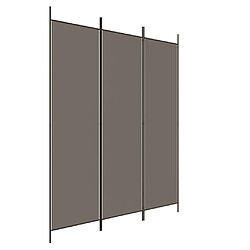 Decoshop26 Paravent séparateur de pièce cloison 3 panneaux 150 x 220 cm tissu anthracite et fer DEC030724