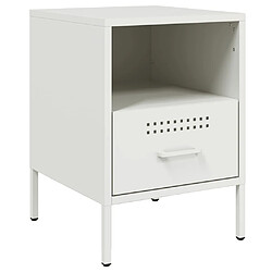 Decoshop26 Lot de 2 tables de chevet - Blanc