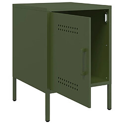 Decoshop26 Table de chevet avec porte - Olive pas cher
