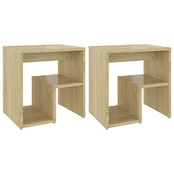 Decoshop26 Lot de 2 tables de chevet - Chêne