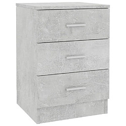 Decoshop26 Table de chevet 3 tiroirs - Gris