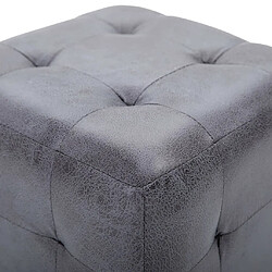 Acheter Decoshop26 Lot de 2 tabourets pouf repose-pieds - Gris