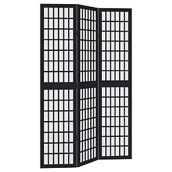 Decoshop26 Paravent séparateur de pièce cloison 3 panneaux en bois de paulownia noir DEC030804 