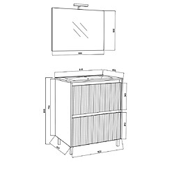 Avis Kiamami Valentina MEUBLE DE SALLE DE BAINS AU SOL 80CM AVEC FRONT CANNELE | CORFU'