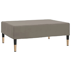 Decoshop26 Repose-pieds tabouret 78 x 56 x 32 cm velours gris métal et contreplaqué DEC030273