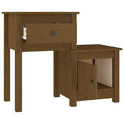 Avis Decoshop26 Lot de 2 chevets avec tiroir - Miel