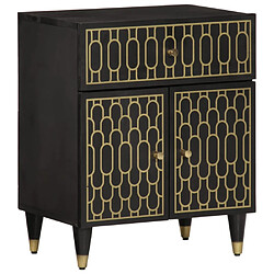 Decoshop26 Table de chevet bois - Noir