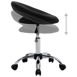 Decoshop26 Tabouret pivotant à roulettes - Noir pas cher