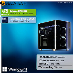 Sedatech PC Gamer Pro Aquarium XL • Intel Core Ultra 9 285K • RTX5090 • 128Go DDR5 • 4To SSD M.2 • Windows 11