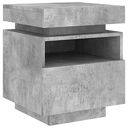 Decoshop26 Table de chevet LED avec tiroir - Gris