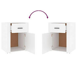 Decoshop26 table de chevet murale - Blanc pas cher