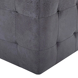 Decoshop26 Lot de 2 tabourets pouf repose-pieds - Gris pas cher