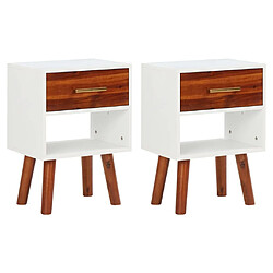 Decoshop26 lot de 2 tables de chevet - Marron