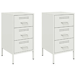 Decoshop26 lot de 2 tables de chevet - Blanc