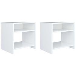 Decoshop26 lot de 2 tables de chevet avec niche - Blanc