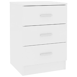Decoshop26 Table de chevet 3 tiroirs - Blanc