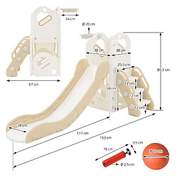 Joyz 3 en 1 Tour de jeux pour enfants Toboggan Set Indoor Outdoor Jouet Panier de bas pas cher