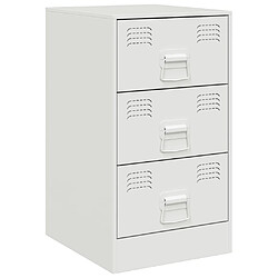 Decoshop26 Table de chevet 3 tiroirs - Blanc