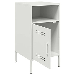 Decoshop26 lot de 2 chevets métal - Blanc pas cher