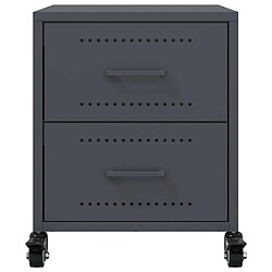 Decoshop26 Lot de 2 chevets à tiroirs - Anthracite