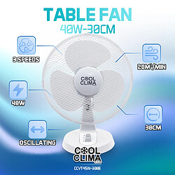 Cool Clima Ventilateur de table 40W - 30cm - 3vitesses