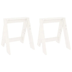 Decoshop26 Set de 2 tabourets assise 40 x 40 x 45 cm en bois massif de pin blanc DEC026403