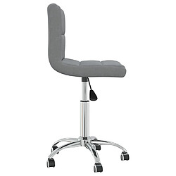 Decoshop26 Chaise tabouret sur roulettes siège pivotant en tissu gris clair DEC025081