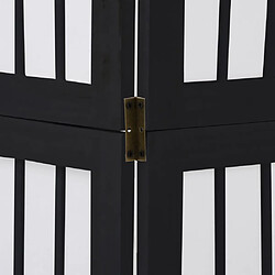 Decoshop26 Paravent séparateur de pièce cloison 3 panneaux en bois de paulownia noir DEC030804 pas cher