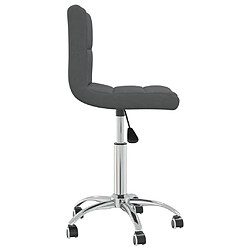 Decoshop26 Chaise pivotante tabouret de travail sur roulettes hauteur réglable en tissu gris foncé et acier chromé DEC025088