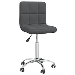 Decoshop26 Chaise pivotante tabouret de travail sur roulettes hauteur réglable en tissu gris foncé et acier chromé DEC025088
