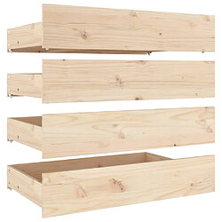 Decoshop26 Tiroir de lit rangement avec roulettes lot de 4 bois de pin TDL0206814