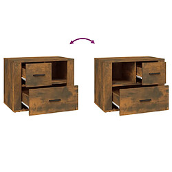 Decoshop26 Table de chevet avec tiroirs - Chêne pas cher