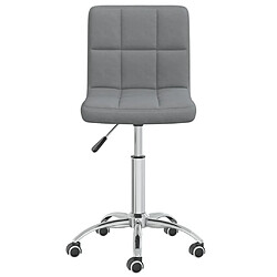 Decoshop26 Chaise tabouret sur roulettes siège pivotant en tissu gris clair DEC025081