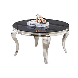 Homy france Table basse ronde baroque - Noir