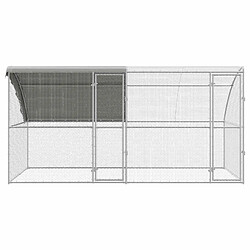 Acheter vidaXL Cage à poules 2 pcs Argenté 400 x 200 x 200 cm Acier et PE