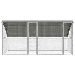 Acheter vidaXL Cage à poules 2 pcs Argenté 400 x 200 x 200 cm Acier galvanisé