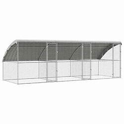 vidaXL Cage à poules 3 pcs Argenté 600 x 200 x 198,5 cm