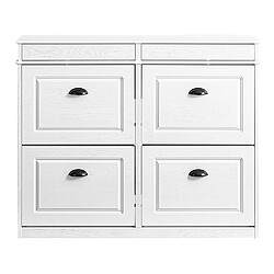 SoBuy Meuble à Chaussures FSR79-WG Blanc 103×23×82cm