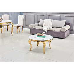 Homy france table basse ronde baroque - Marbré blanc