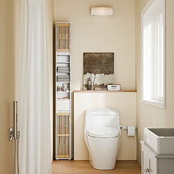 SoBuy Colonne Armoire pour Salle de Bain 6 Étagères Réglables Blanches