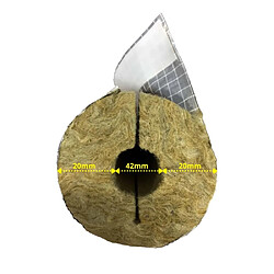 boni-shop Isolation Tuyau Chauffage 42mm, Laine de Roche et Alu, 1m