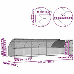 vidaXL Cage à poules 4 pcs Argenté 800 x 200 x 200 cm Acier et PE pas cher
