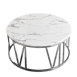 Homy France Table Basse ATMOS Chrome et plateau en verre