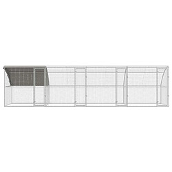Acheter vidaXL Cage à poules 4 pcs Argenté 800 x 200 x 200 cm Acier et PE