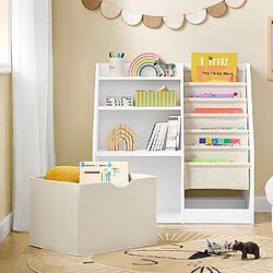 SoBuy Bibliothèque Enfant 3 Niveaux avec Rangement et Paniers Blancs