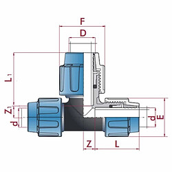 boni-shop Raccord PE, Té de Raccordement 20x25x20, Raccord Polyéthylène Eau Potable