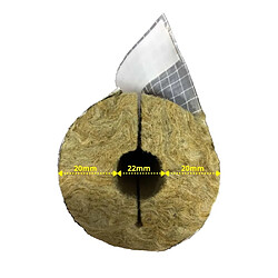 boni-shop Isolation Tuyau Chauffage Laine de Roche ALU 1m, 22x20mm