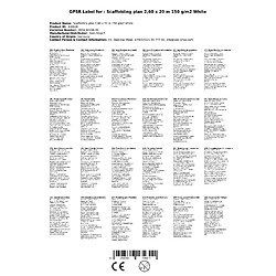 Avis boni-shop Bâche d'échafaudage 2,60x20m, 150 g/m², Bâche de chantier Blanche