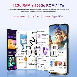 Smartphone Cubot A40 6.88", 12Go 256Go, 5100mAh,48MP+16MP ,Dual SIM 4G, GPS, Téléphone Portable -213g-Violet